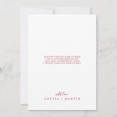 Minimalistisch rood gehuwd kerstfeest Dank je wel Feestdagenkaart (Achterkant)