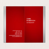 Minimalistisch rood grijs Verticaal Modern Visitekaartje (Buitenkant ongevouwen)