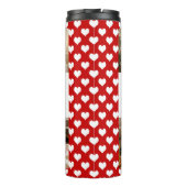 Minimalistisch rood hart mama aangepaste 4-foto aa thermosbeker (Achterkant)