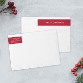 Minimalistisch rood kerst retouradres