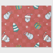 Minimalistisch rood kerstfeest cadeaupapier (Vlak)