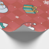 Minimalistisch rood kerstfeest cadeaupapier (Hoek)