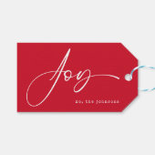 Minimalistisch rood script kerst cadeaulabel (Voorkant (Horizontaal))