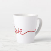 Minimalistisch Rood Script Liefde Continue Lijn Ku Latte Mok (Rechterhoek)