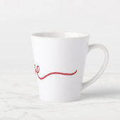 Minimalistisch Rood Script Liefde Continue Lijn Ku Latte Mok (Rechts)