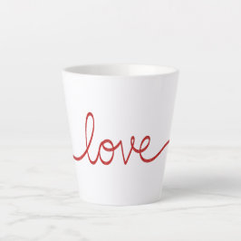 Minimalistisch Rood Script Liefde Continue Lijn Ku Latte Mok