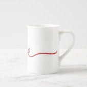 Minimalistisch Rood Script Liefde Continue Lijn Ku Porselein Kop (Rechts)
