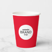 Minimalistisch rood voor zakelijke Logo Papieren Bekers (Achterkant)