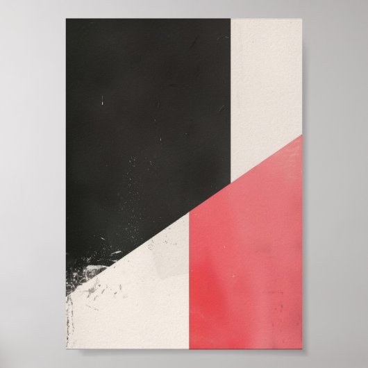 Minimalistisch rood, wit en zwart Abstract Poster (Voorkant)