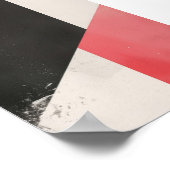 Minimalistisch rood, wit en zwart Abstract Poster (Hoek)