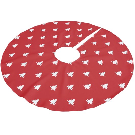 Minimalistisch rood wit kerstbomen patroon schatti kerstboom rok (Gekanteld)