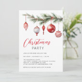 Minimalistisch rood-wit kerstfeest kaart (Staand voorkant)