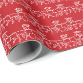 Minimalistisch rood wit Santa's rendier patroon sc Cadeaupapier (Rol Hoek)