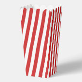 Minimalistisch rood-wit strepenpatroon bedankdoosjes (Achterkant)