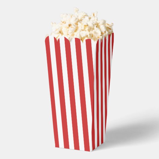 Minimalistisch rood-wit strepenpatroon bedankdoosjes (Popped)