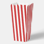 Minimalistisch rood-wit strepenpatroon bedankdoosjes (Voorkant)