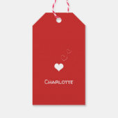 Minimalistisch rood wit XO XO hart Valentijnsdag Cadeaulabel (Achterkant)