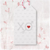 Minimalistisch rood wit XO XO hart Valentijnsdag Cadeaulabel