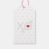 Minimalistisch rood wit XO XO hart Valentijnsdag Cadeaulabel (Voorkant)