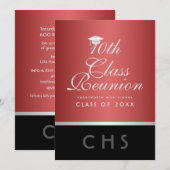 Minimalistisch rood zilver zwart van de 10e klasse kaart (Voorkant / Achterkant)