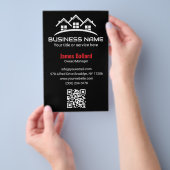 Minimalistisch Rood Zwart Vastgoed Logo Profession Flyer (Hand)
