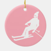 Minimalistisch roodbruin winterroze keramisch ornament (Achterkant)