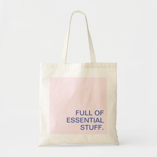 Minimalistisch Roos Blauw, vol essentiële spullen Tote Bag (Voorkant)