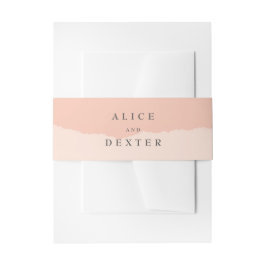 Minimalistisch Roos Blush Wedding Uitnodigingen Wikkel