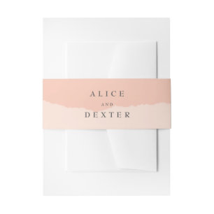Minimalistisch Roos Blush Wedding Uitnodigingen Wikkel