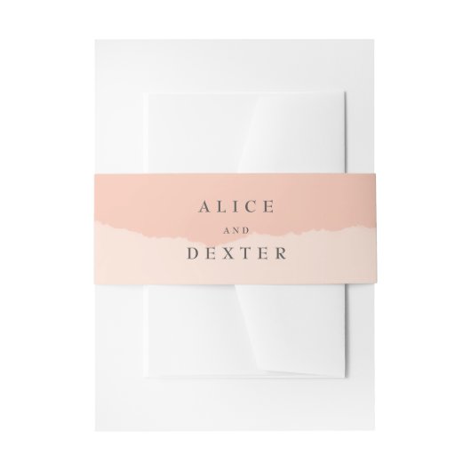 Minimalistisch Roos Blush Wedding Uitnodigingen Wikkel (Voorkant Voorbeeld)