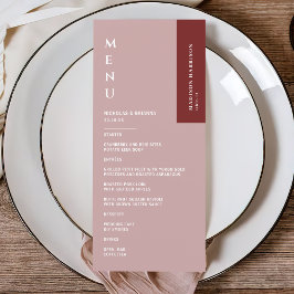Minimalistisch Roos bruiloft Menu
