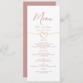 Minimalistisch Roos bruiloft Menu (Voorkant / Achterkant)