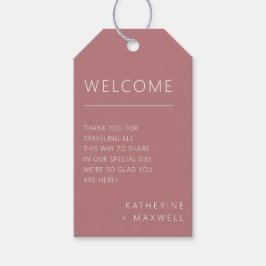 Minimalistisch Roos bruiloft welkomsttas Cadeaulabel