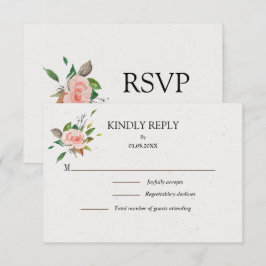 Minimalistisch Roos- en naaldhout RSVP Kaartje