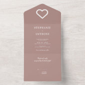 Minimalistisch Roos en uitnodiging voor witte brui (Binnen)