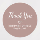 Minimalistisch Roos en wit huwelijk Labels (Design 1)