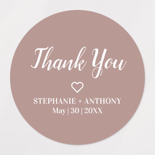 Minimalistisch Roos en wit huwelijk Labels (Design 1)