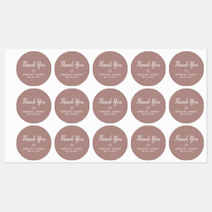 Minimalistisch Roos en wit huwelijk Labels