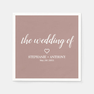 Minimalistisch Roos en wit huwelijk Servet