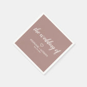 Minimalistisch Roos en wit huwelijk Servet (Hoek)