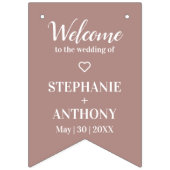 Minimalistisch Roos en wit huwelijk Vlaggetjes (Derde vlag)