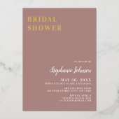 Minimalistisch Roos en wit Vrijgezellenfeest Folie Uitnodiging (Voorkant)