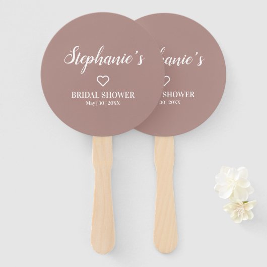 Minimalistisch Roos en wit Vrijgezellenfeest Handwaaier (Voorkant en achterkant)