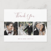 Minimalistisch Roos Gold 3 Fotosjabloon Hartelijk  Briefkaart (Voorkant)