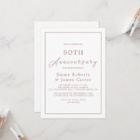 Minimalistisch Roos Gold 50th Wedding Jubileum