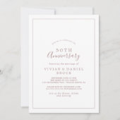 Minimalistisch Roos Gold 50th Wedding Jubileum Kaart (Voorkant)