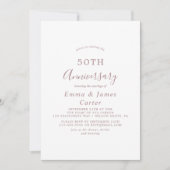 Minimalistisch Roos Gold 50th Wedding Jubileum Kaart (Voorkant)