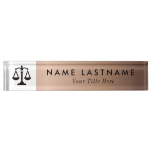 Minimalistisch Roos Gold Attorney Naambordje