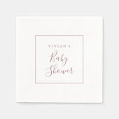 Minimalistisch Roos Gold Baby shower Napkins Servet (Voorkant)