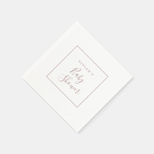 Minimalistisch Roos Gold Baby shower Napkins Servet (Hoek)